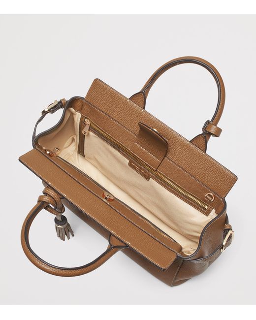 Aspinal Brown Leather Savannah Top-Handle Bag