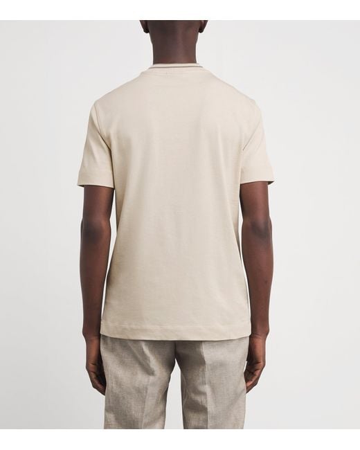 Emporio Armani White Cotton Embroidered Logo T-Shirt for men