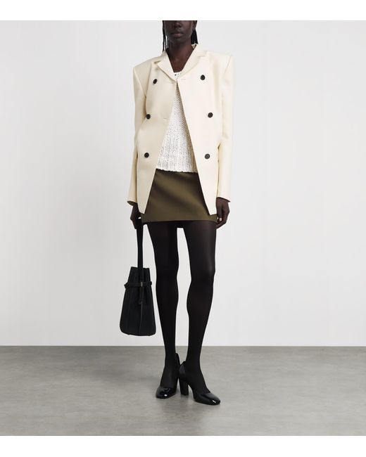 Khaite Green Leather Jett Mini Skirt