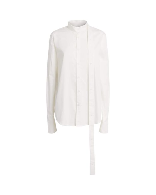 Late for Work White Cotton Double-Placket Shirt