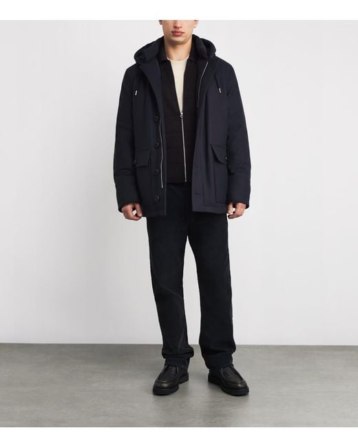 Sandro Blue Wool-Cashmere-Blend Padded Parka for men