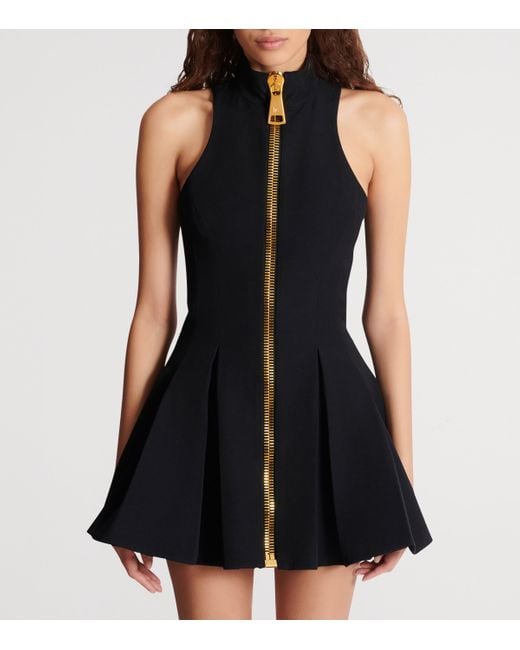 Balmain Blue Short Halterneck Dress