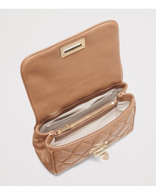 Aspinal Brown Small Leather Lottie Cross-Body Bag