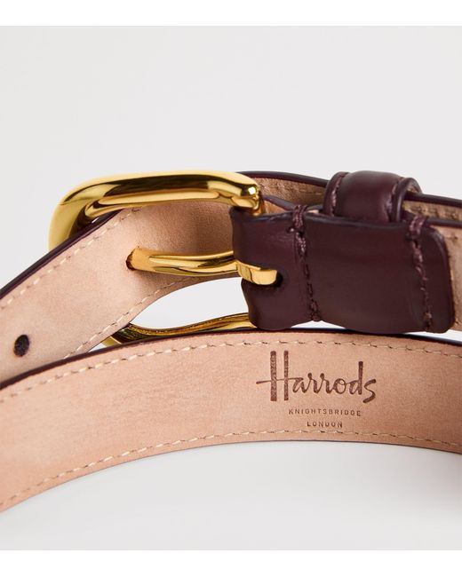 Harrods Brown Leather Slim Belt