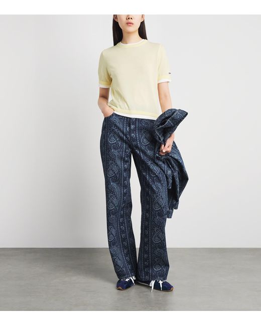 Claudie Pierlot Natural Scalloped Layered Sweater