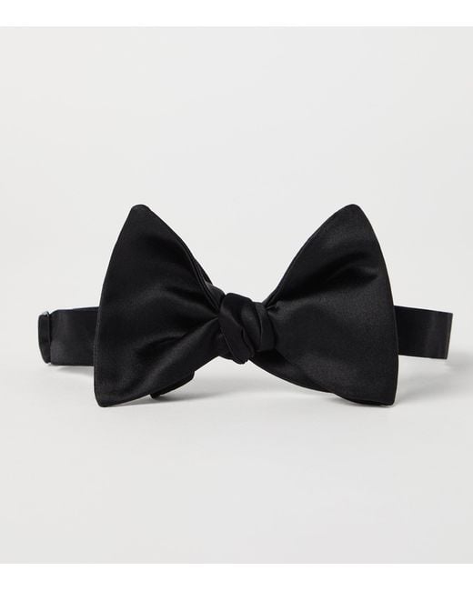 Brunello Cucinelli Black Cotton-Silk Bow Tie for men