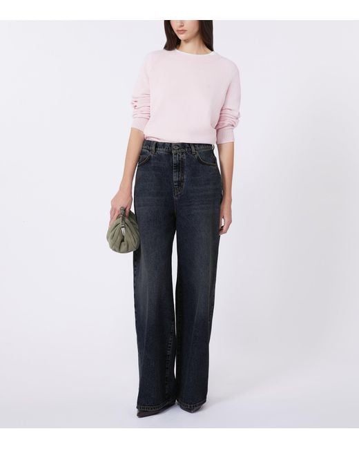 Weekend by Maxmara Pink Cashmere Round-Neck Sweater