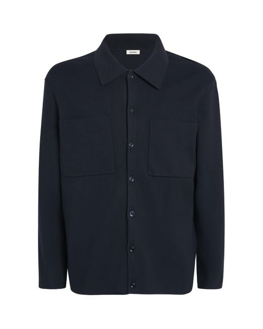 Sandro Blue Spread -Collar Cardigan for men