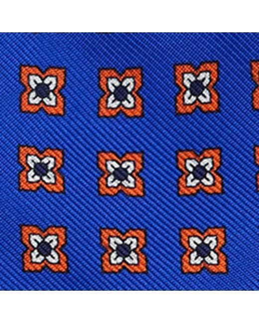 Dunhill Blue Mulberry Silk Geometric Pocket Square for men