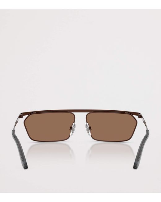 Dolce & Gabbana Brown Metal Dg2327 Classic Rectangle Sunglasses for men