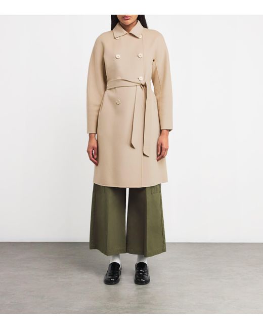 Weekend by Maxmara Natural Virgin Wool-Blend Double-Faced Overcoat