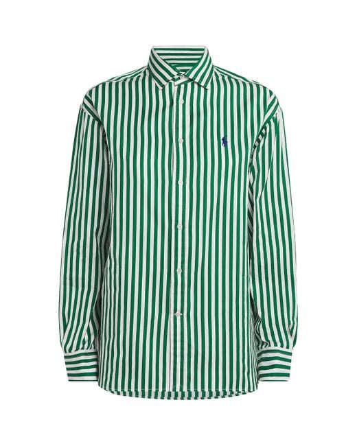 Polo Ralph Lauren Green Cotton Oxford Stripe Shirt