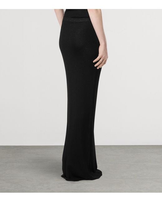 Tom Ford Black Micro-Sequin Knitted Maxi Skirt