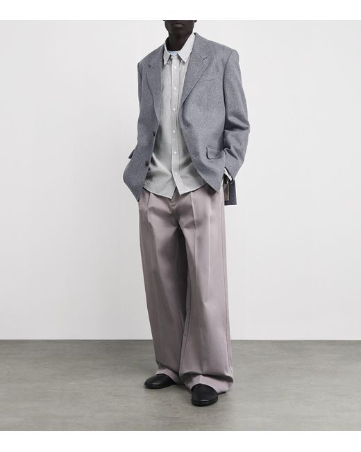 AMI Gray Wool Oversized Blazer for men
