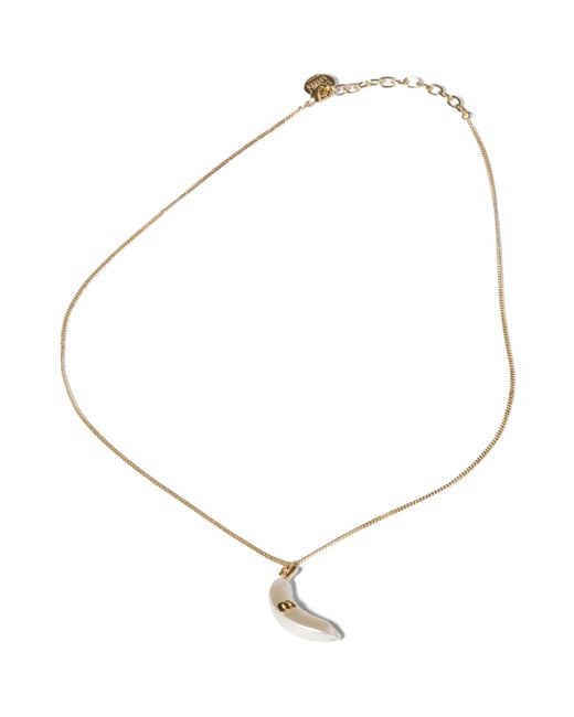 Miu Miu Metallic Pearlised Pendant Necklace