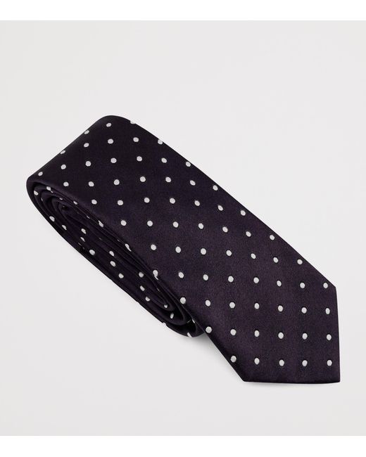 Tom Ford Purple Silk Polka-Dot Tie for men