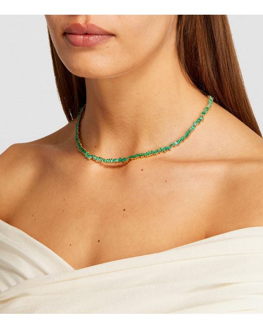 Suzanne Kalan Blue And Emerald Bold Tennis Necklace