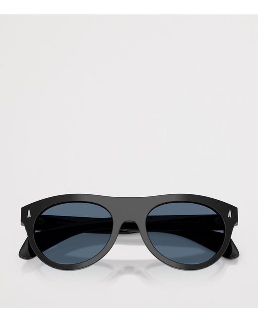 Moncler Blue Splash Round Sunglasses