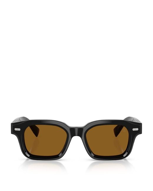 Brunello Cucinelli Brown Acetate Square Jared Sunglasses for men