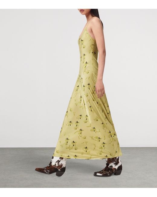 AllSaints Metallic Floral Print Bryony Maxi Dress