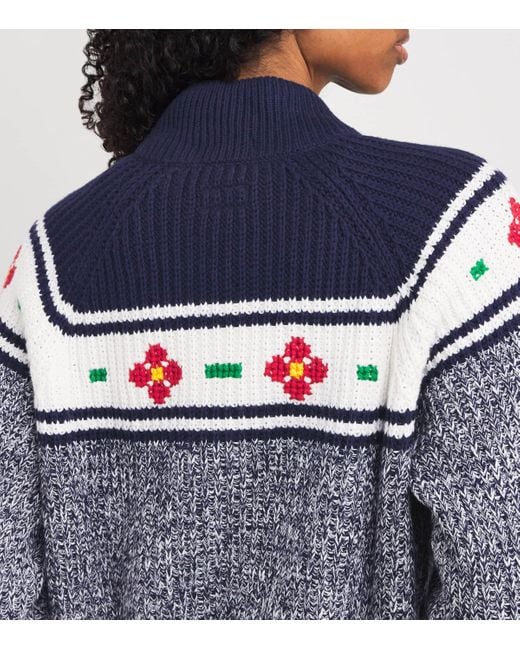 Mother Blue The Try Outs Zip-Up Cardigan
