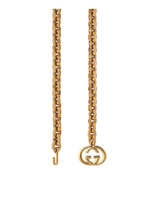 Gucci Metallic Interlocking G Chain-link Belt