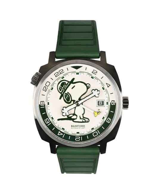 BAMFORD LONDON Green X Snoopy Steel Gmt Watch