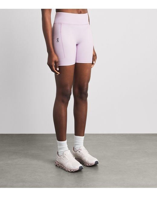 On Shoes Purple Performance Tight Shorts
