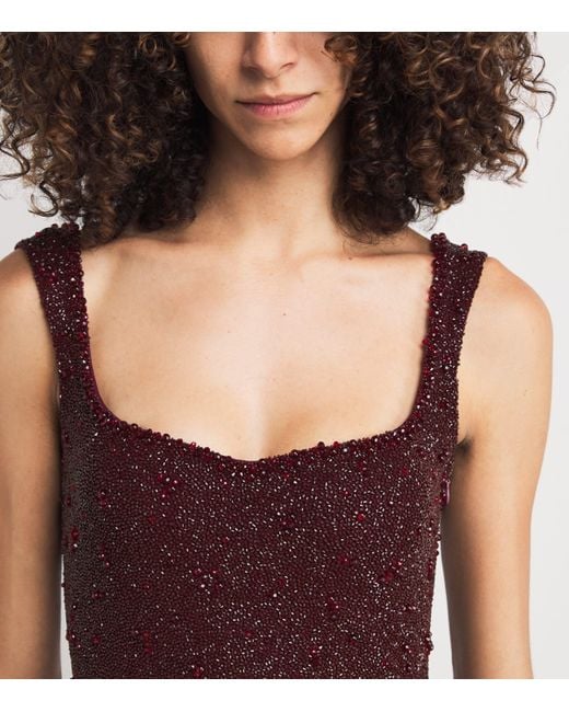 Clio Peppiatt Red Crystal Mini Dress