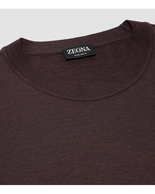 Zegna Brown 12milmil12 Wool T-shirt for men
