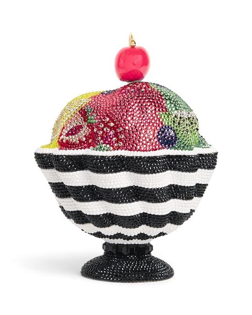 Judith Leiber White Embellished Ice Cream Sundae Gelato Clutch Bag