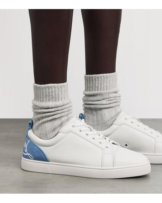 Christian Louboutin White Louis Junior Leather Sneakers for men