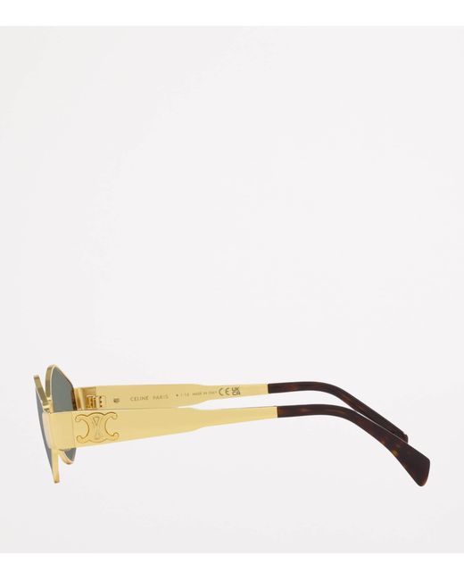 Céline Green Metal Triomphe Geometric Sunglasses