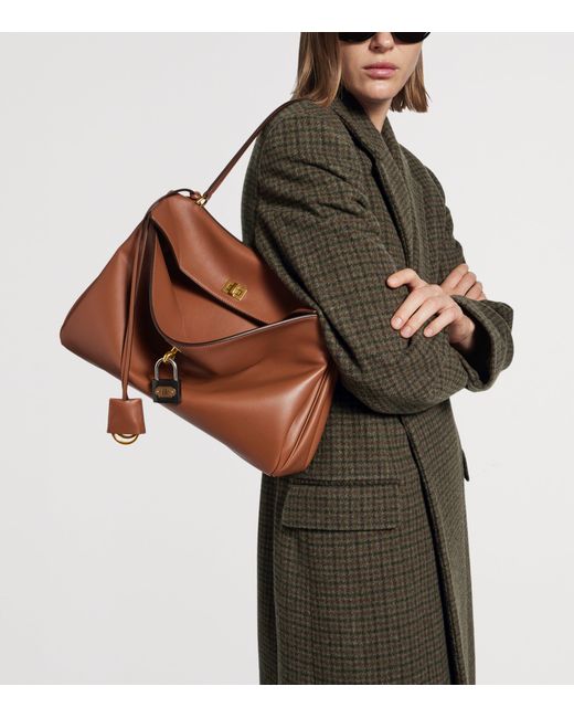 Balenciaga Brown Medium Leather Rodeo Shoulder Bag