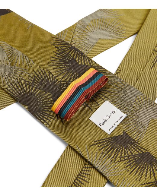 Paul Smith Green Silk Printed Tie for men