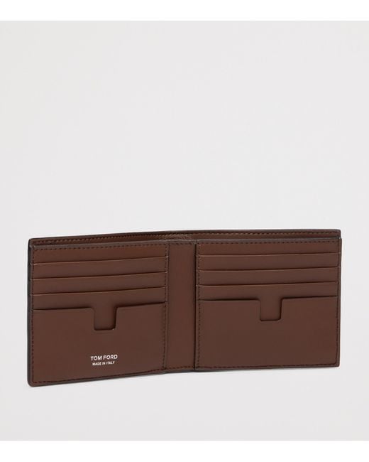 Tom Ford Brown Calfskin Scale-Effect Wallet for men