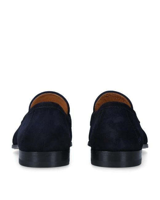 Magnanni Shoes Blue Suede Delos Dress Loafers for men