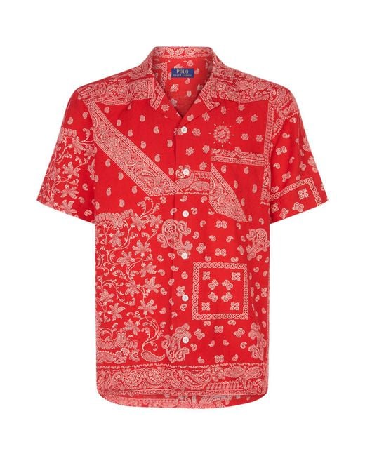 Polo Ralph Lauren Red Paisley Bandana Shirt for men