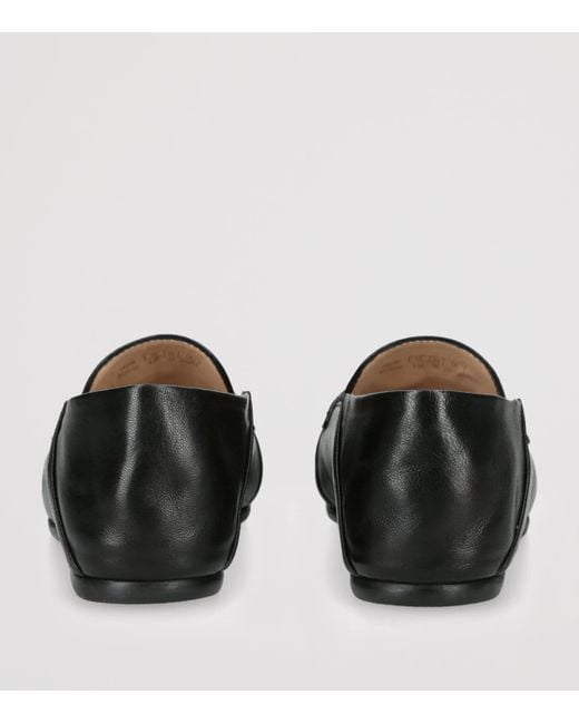 Stuart Weitzman Black Leather Brooks Loafers