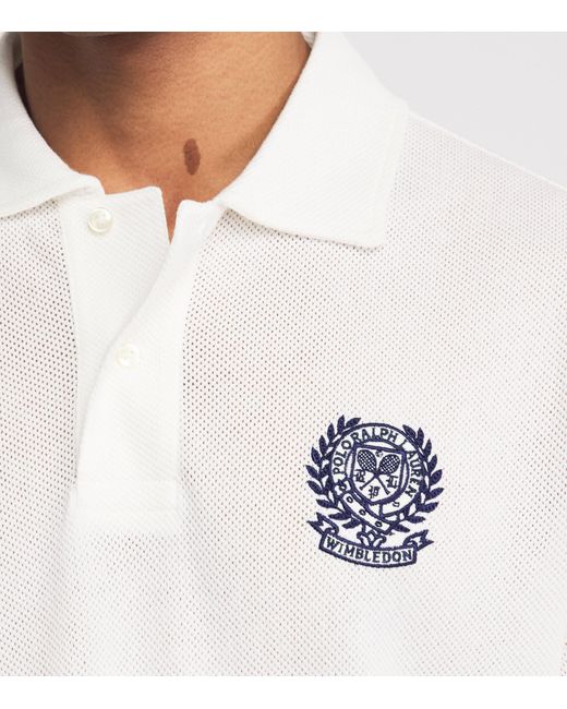 Polo Ralph Lauren White X Wimbledon Cotton Mesh Polo Shirt for men