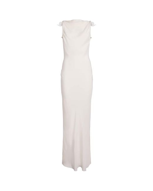 Cult Gaia White Silk Celestina Maxi Dress