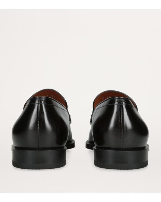 Zegna Black Leather L'Asola Loafers