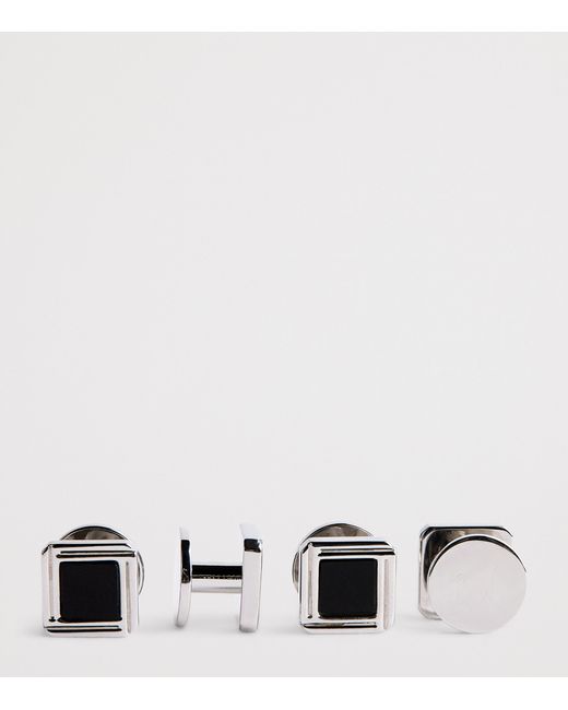 Babette Wasserman Black Rhodium-Plated Celtic Onyx Cufflinks Set for men