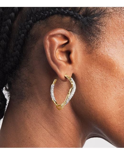 Alexis Natural Small-Plated Solanales Crystal Twist Earrings