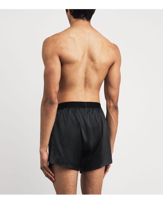 Tom Ford Black Stretch-Silk Boxer Shorts for men