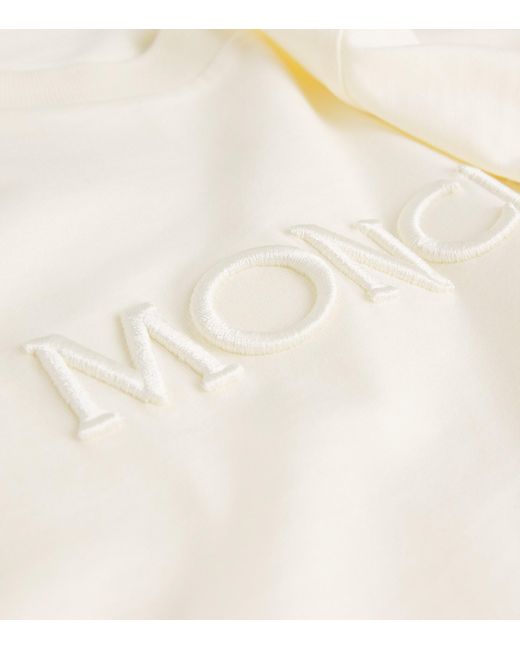 Moncler White Cotton Logo T-Shirt