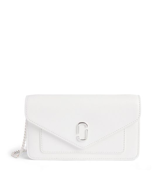 Marc Jacobs White Leather The Longshot Chain Wallet