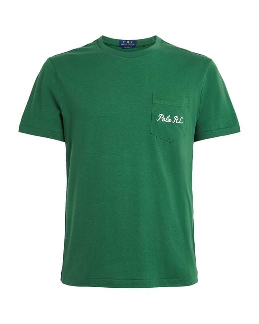 Polo Ralph Lauren Green Cotton Logo Custom Slim-Fit T-Shirt for men