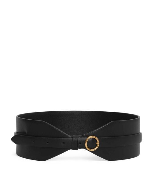 Alaïa Black Leather Double Large Belt