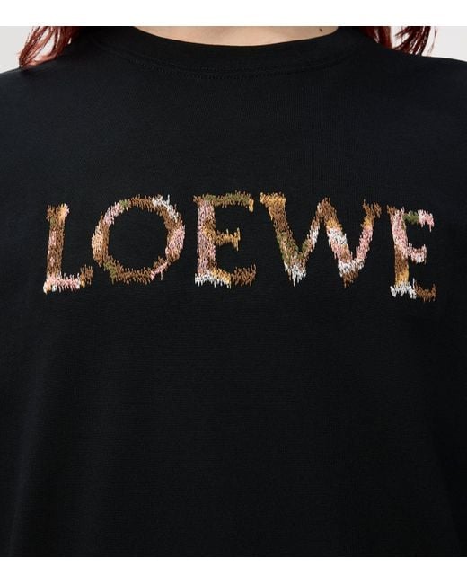 Loewe Black Relaxed Fit Cotton T-Shirt for men